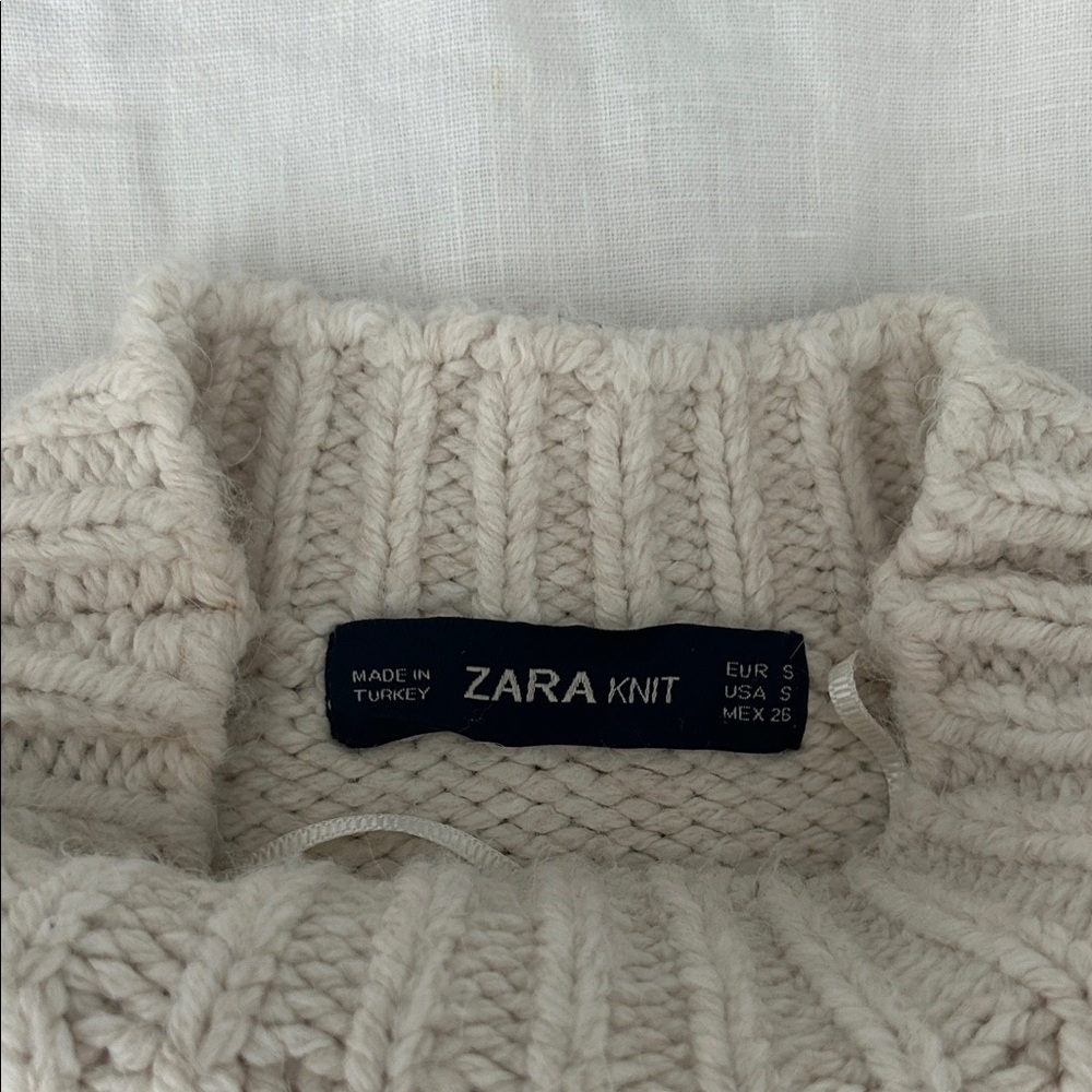 Zara Cream Mockneck Sweater - Picture 2 of 3